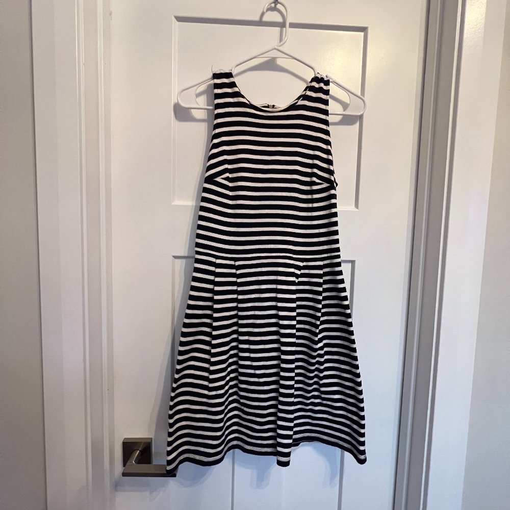 Loft  |  Striped Sleeveless Pleated Dress
